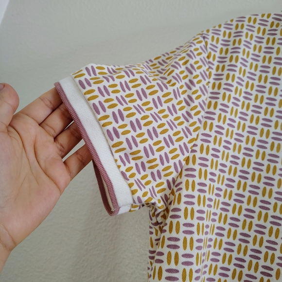 Porto Sur Men’s Polo Shirt Size M Geometric Print Short Sleeve Cotton Blend. - Picture 4 of 9